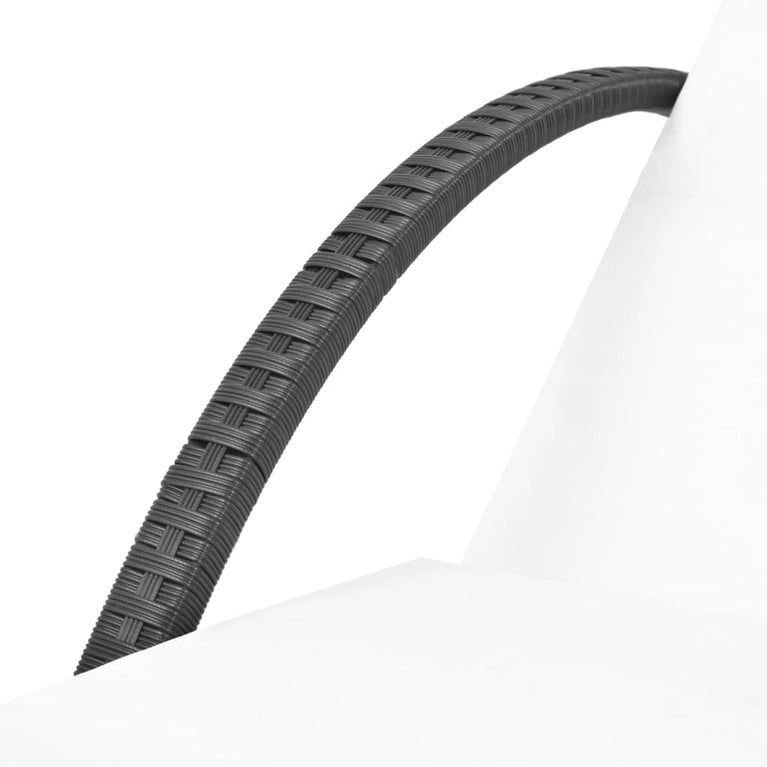 Ligbed met kussen en tafel poly rattan zwart MeubelReus