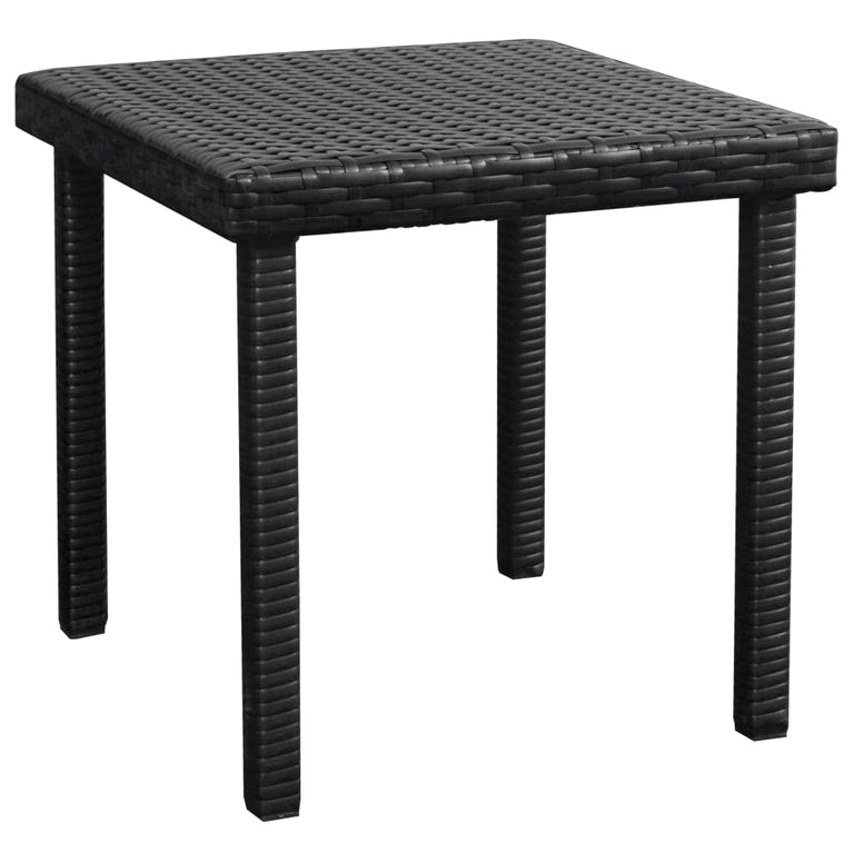 Ligbed met kussen en tafel poly rattan zwart MeubelReus