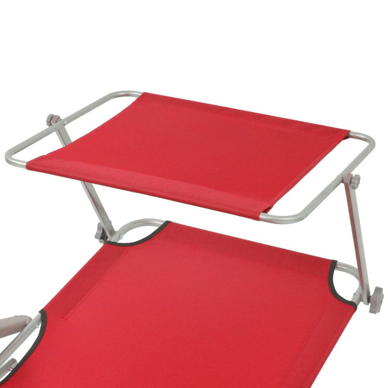 Ligbed met luifel staal rood MeubelReus