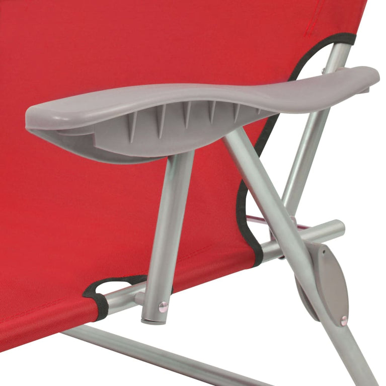 Ligbed met luifel staal rood MeubelReus