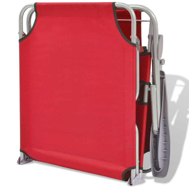 Ligbed met luifel staal rood MeubelReus