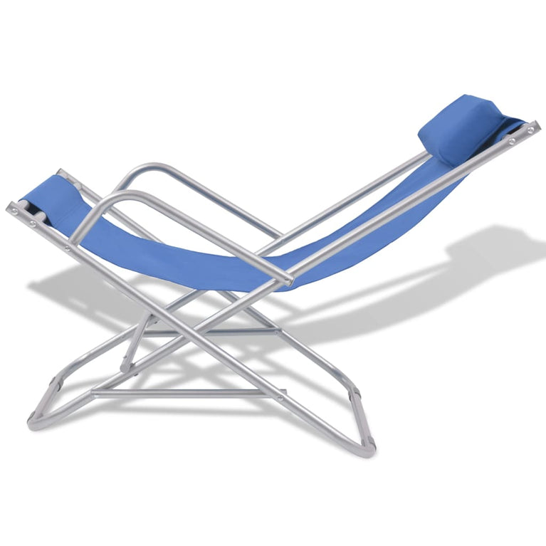 Terrasstoelen verstelbaar 2 st staal blauw MeubelReus