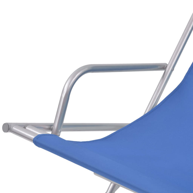 Terrasstoelen verstelbaar 2 st staal blauw MeubelReus
