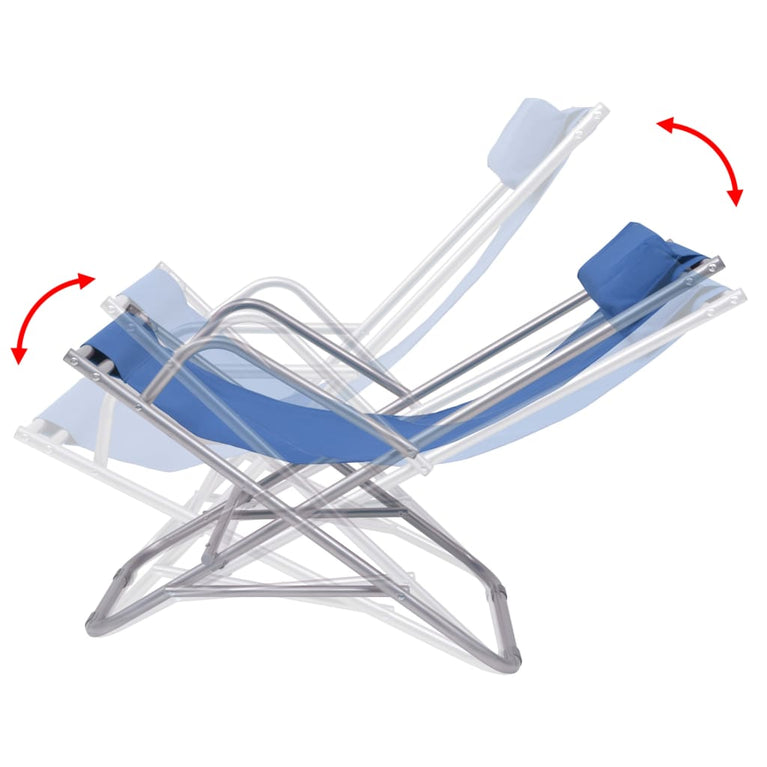Terrasstoelen verstelbaar 2 st staal blauw MeubelReus