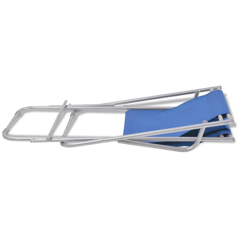 Terrasstoelen verstelbaar 2 st staal blauw MeubelReus