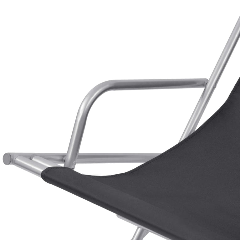 Terrasstoelen verstelbaar 2 st staal zwart MeubelReus