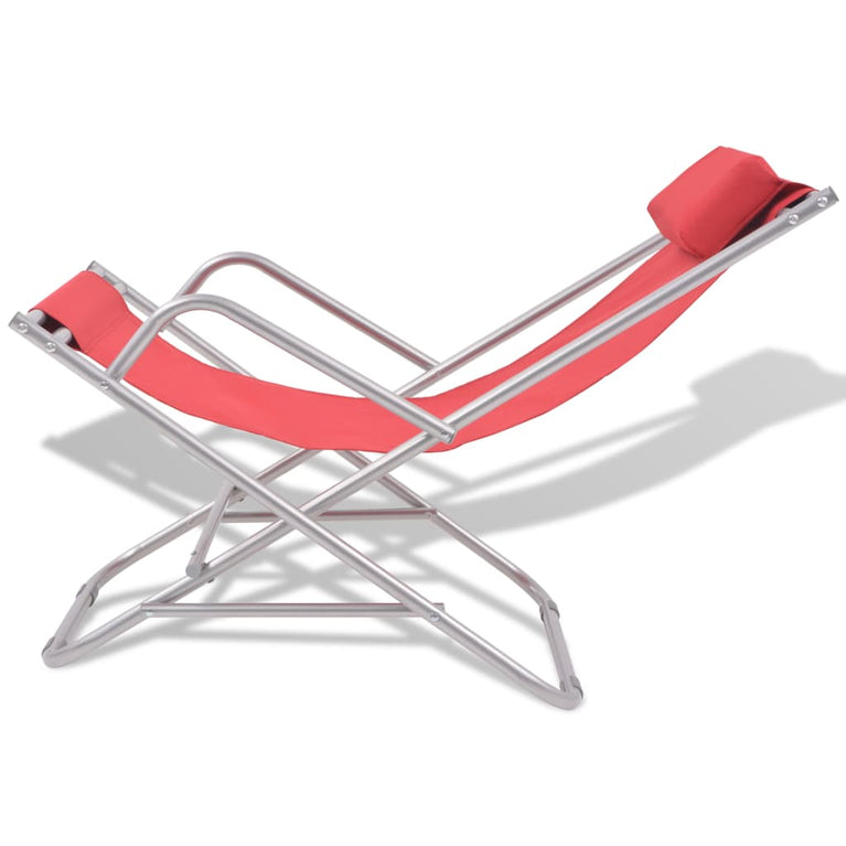 Terrasstoelen verstelbaar 2 st staal rood MeubelReus