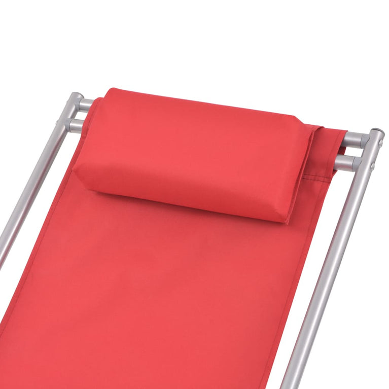 Terrasstoelen verstelbaar 2 st staal rood MeubelReus