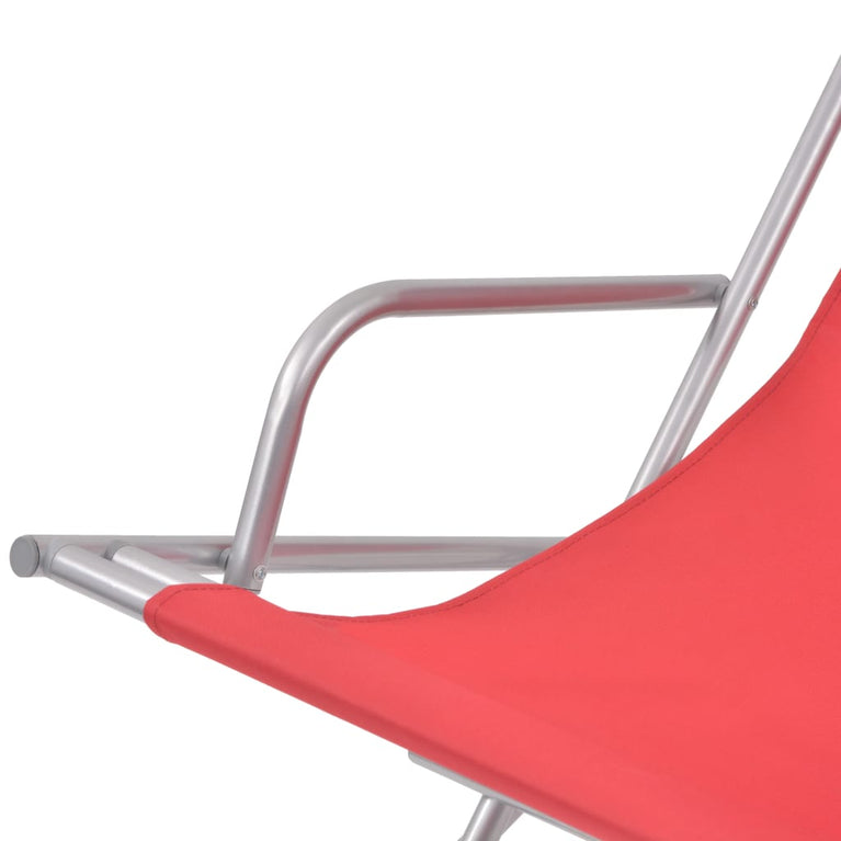Terrasstoelen verstelbaar 2 st staal rood MeubelReus