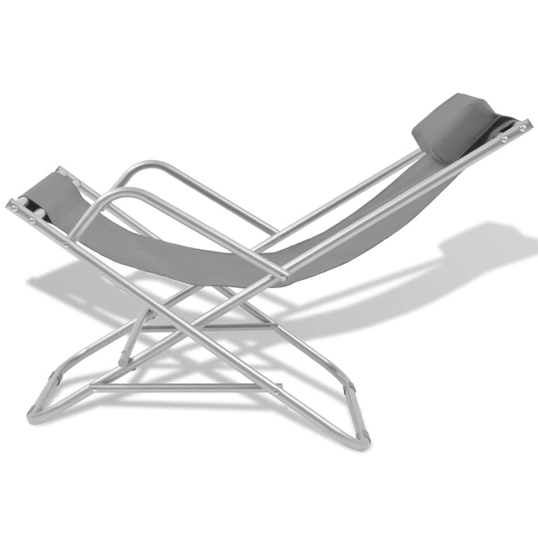Terrasstoelen verstelbaar 2 st staal grijs MeubelReus
