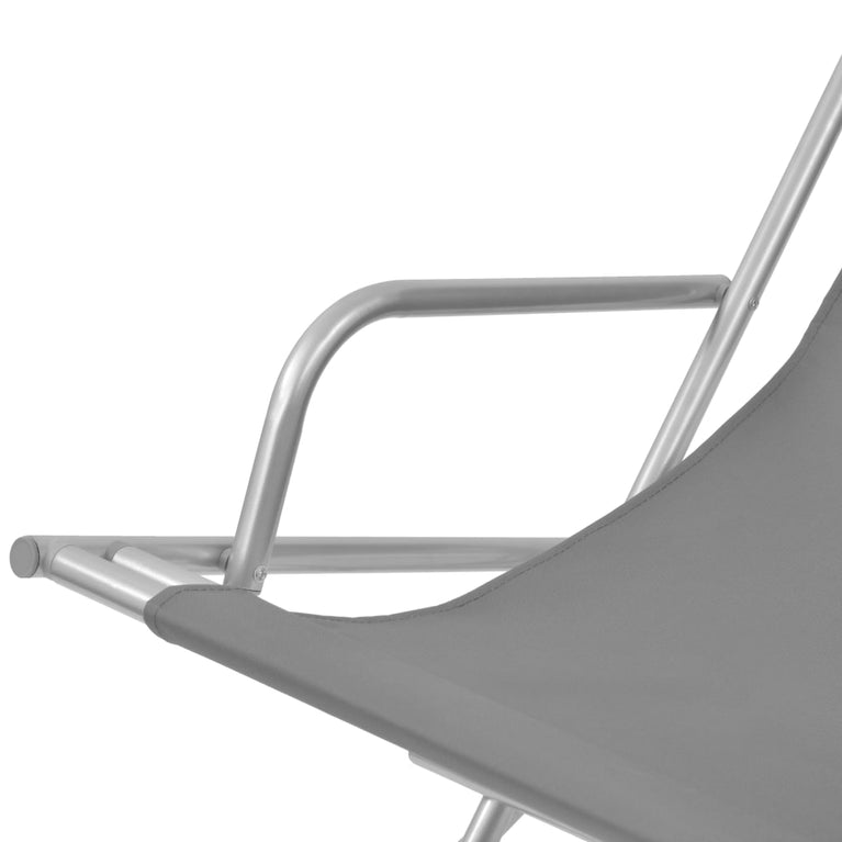 Terrasstoelen verstelbaar 2 st staal grijs MeubelReus