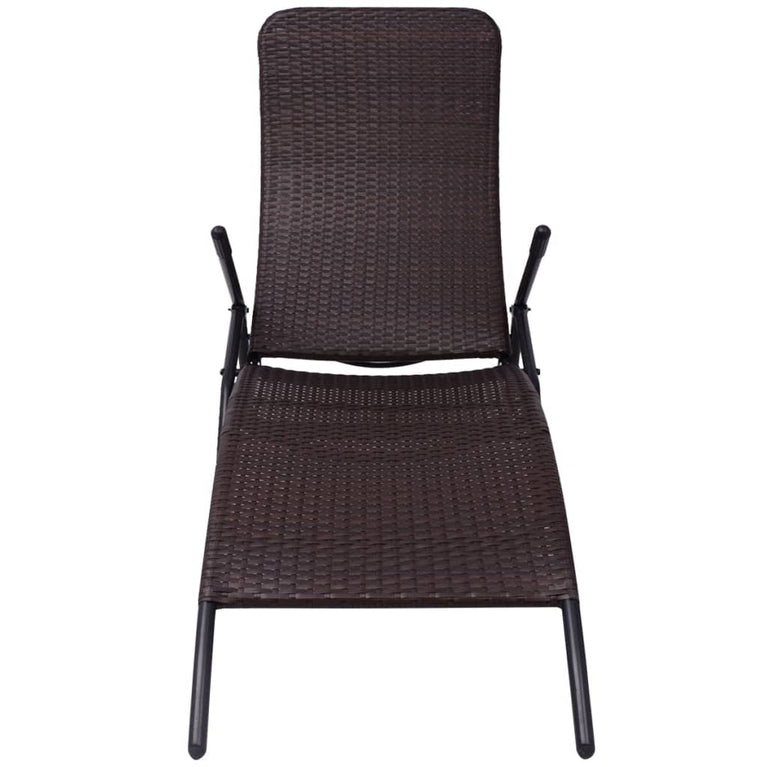 Inklapbaar ligbed poly rattan bruin MeubelReus