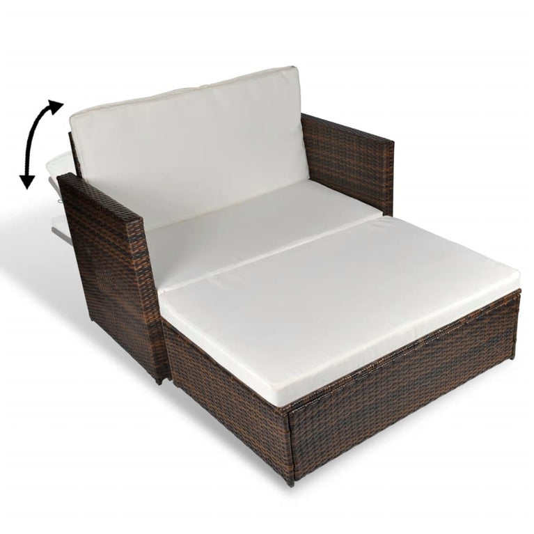 Tuinbank poly rattan bruin MeubelReus