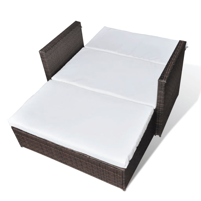 Tuinbank poly rattan bruin MeubelReus