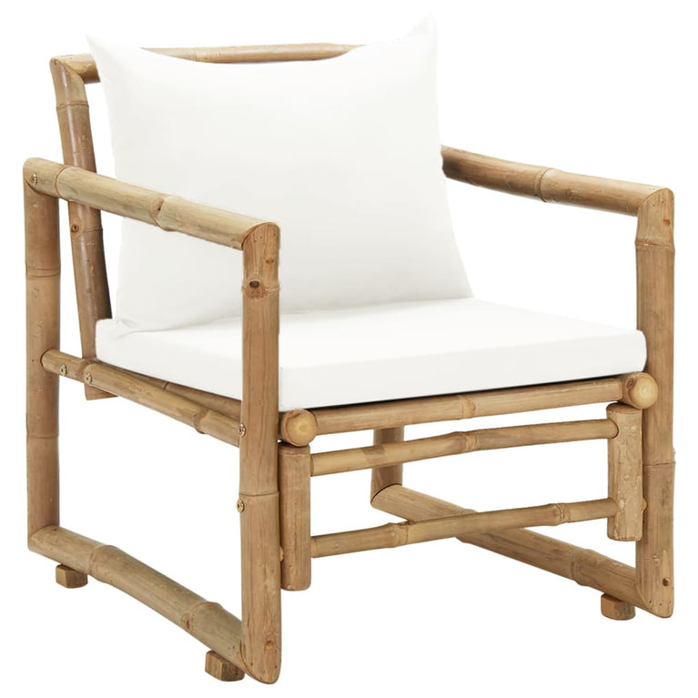 Tuinstoelen 2 st met kussens bamboe MeubelReus