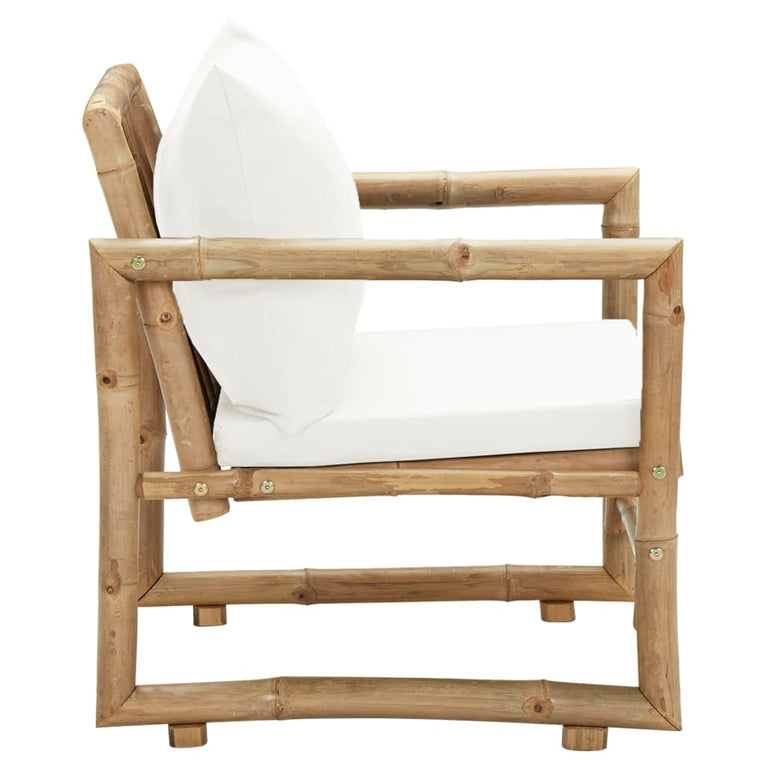 Tuinstoelen 2 st met kussens bamboe MeubelReus