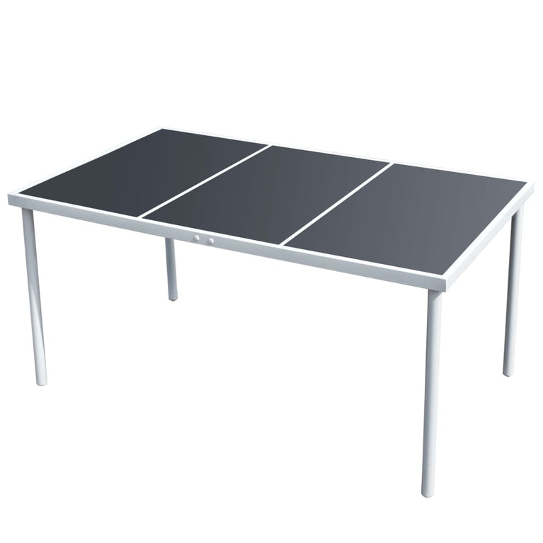 Tuintafel 150x90x74 cm staal zwart MeubelReus