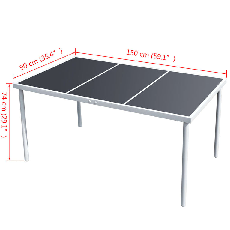 Tuintafel 150x90x74 cm staal zwart MeubelReus