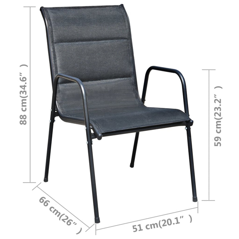 3-delige Bistroset staal zwart MeubelReus