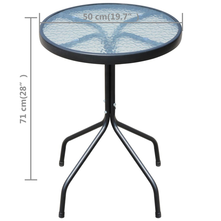 3-delige Bistroset staal zwart MeubelReus