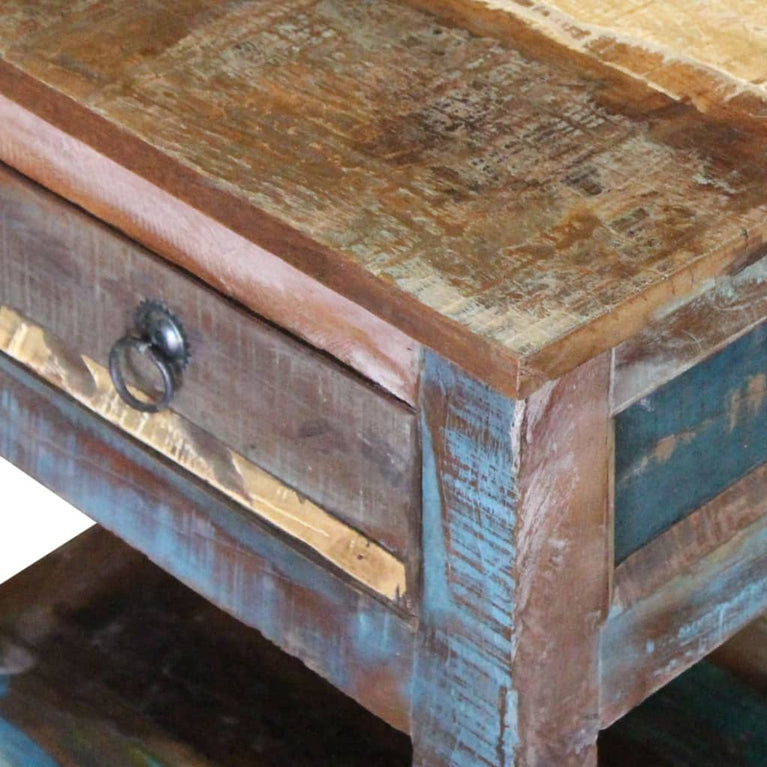 Bijzettafel met lade 43x33x51 cm massief gerecycled hout MeubelReus