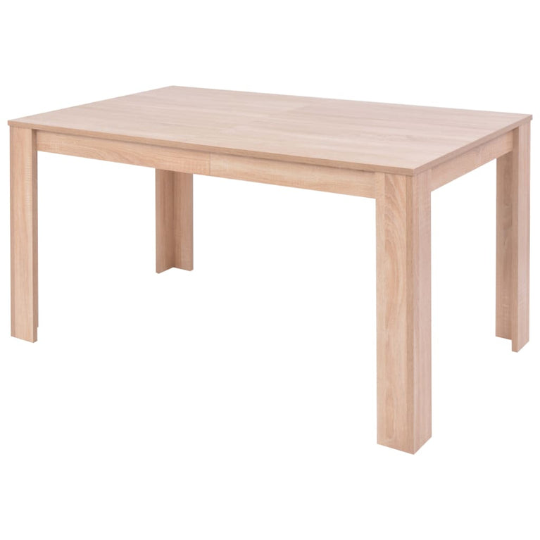Eettafel met stoelen kunstleer en eikenhout zwart 7 st MeubelReus