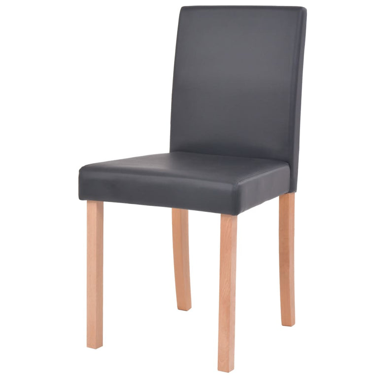 Eettafel met stoelen kunstleer en eikenhout zwart 7 st MeubelReus