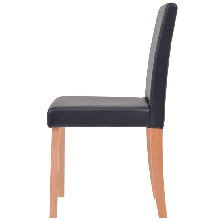 Eettafel met stoelen kunstleer en eikenhout zwart 7 st MeubelReus