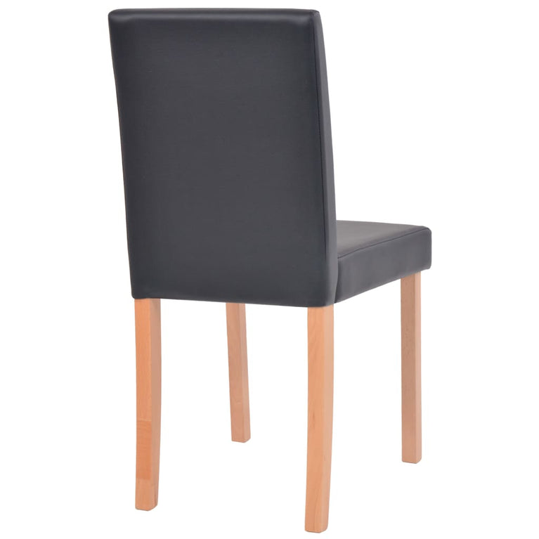 Eettafel met stoelen kunstleer en eikenhout zwart 7 st MeubelReus