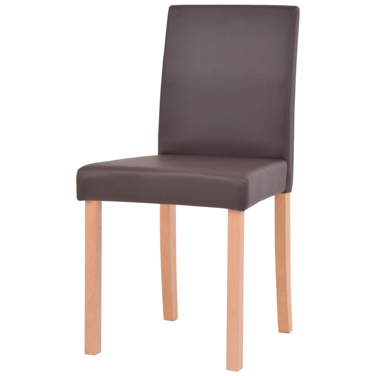 Eettafel met stoelen kunstleer en eikenhout bruin 7 st MeubelReus
