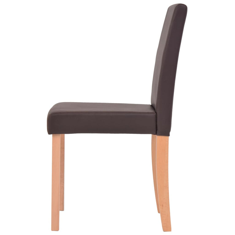 Eettafel met stoelen kunstleer en eikenhout bruin 7 st MeubelReus