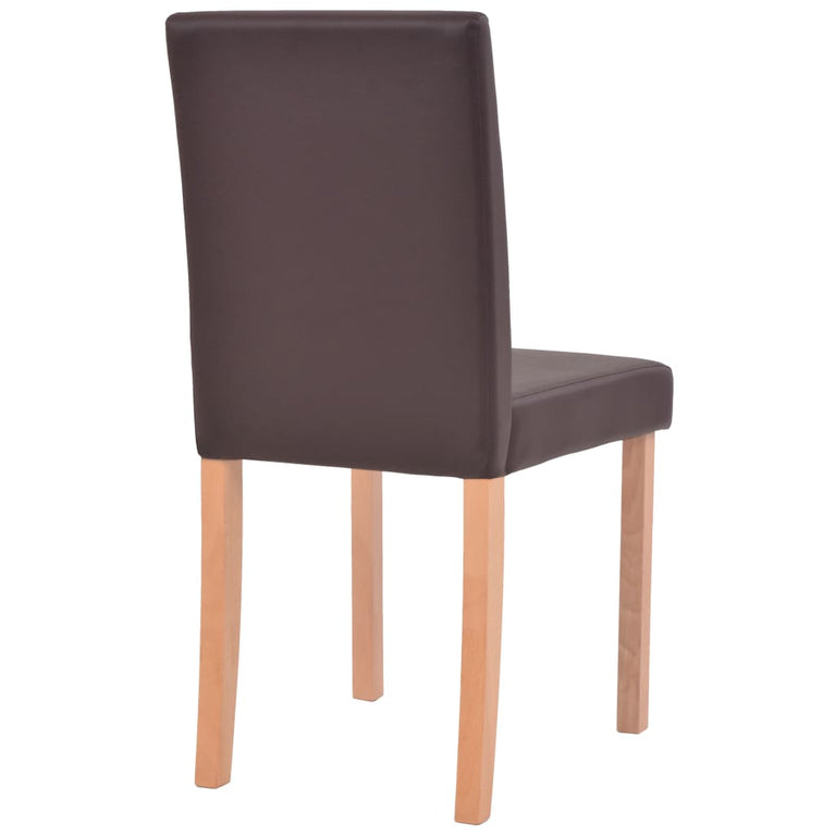 Eettafel met stoelen kunstleer en eikenhout bruin 7 st MeubelReus