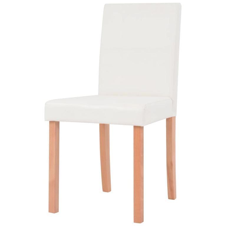 Eettafel met stoelen kunstleer en eikenhout crème 7-delig MeubelReus