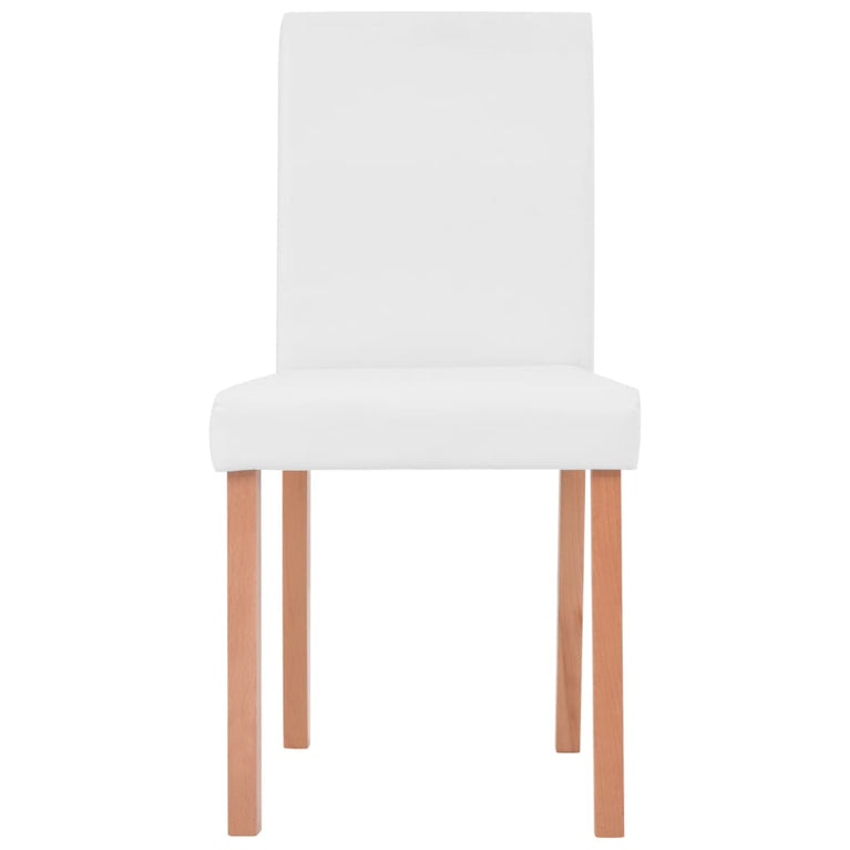 Eettafel met stoelen kunstleer en eikenhout crème 7-delig MeubelReus