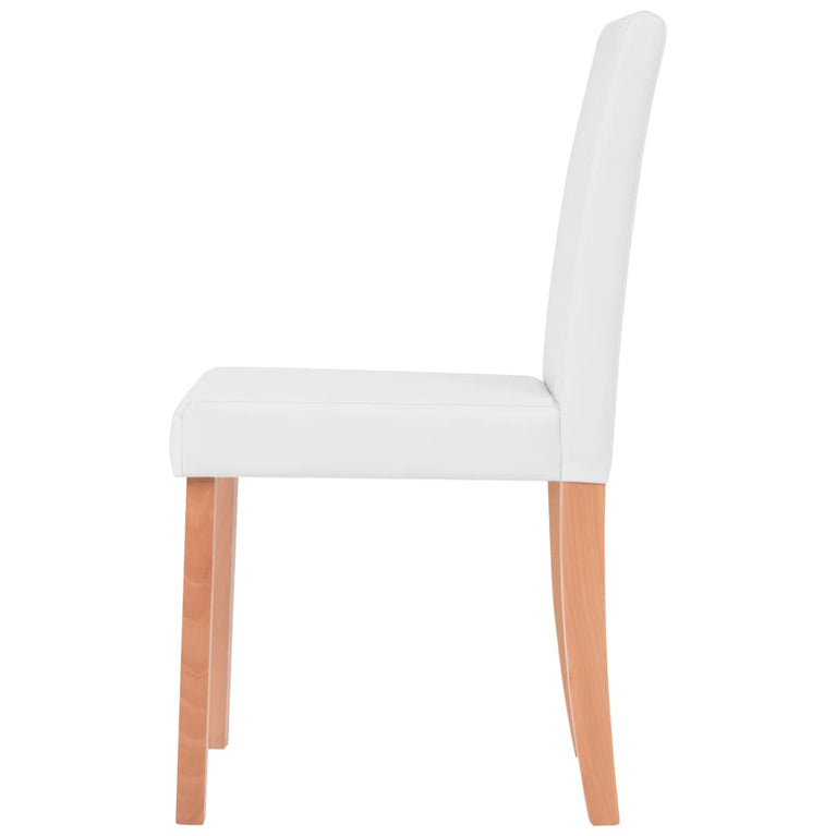 Eettafel met stoelen kunstleer en eikenhout crème 7-delig MeubelReus