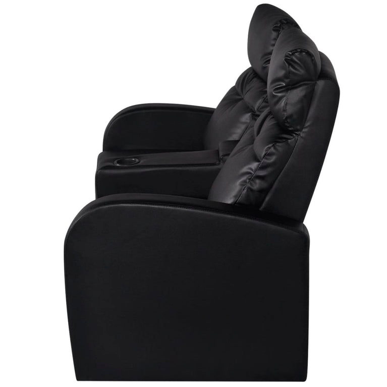 LED Dubbele leunstoel 2-zits kunstleer zwart MeubelReus