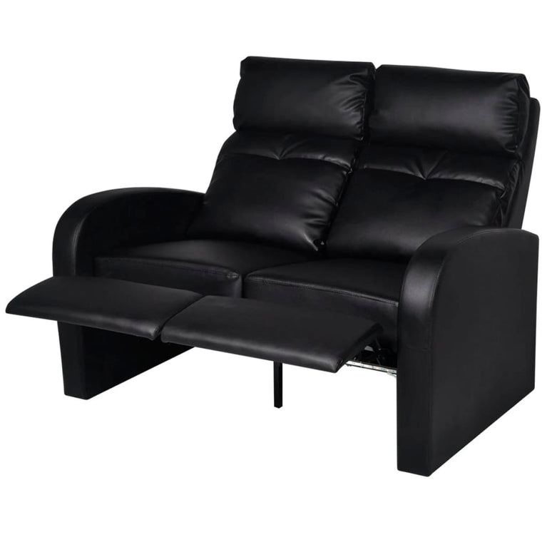 LED Leunbank 2-zits kunstleer zwart MeubelReus