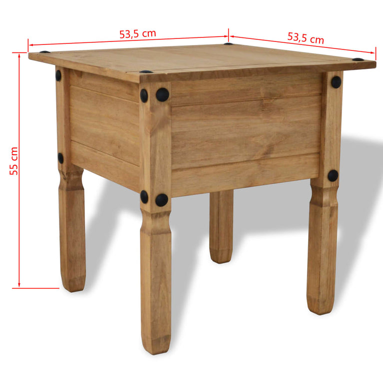 Bijzettafel Mexicaans grenenhout Corona-stijl 53,5x53,5x55 cm MeubelReus