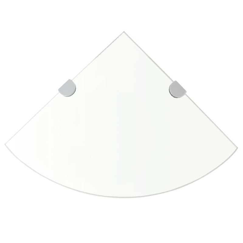 Hoekschap met chromen dragers transparant 25x25 cm glas