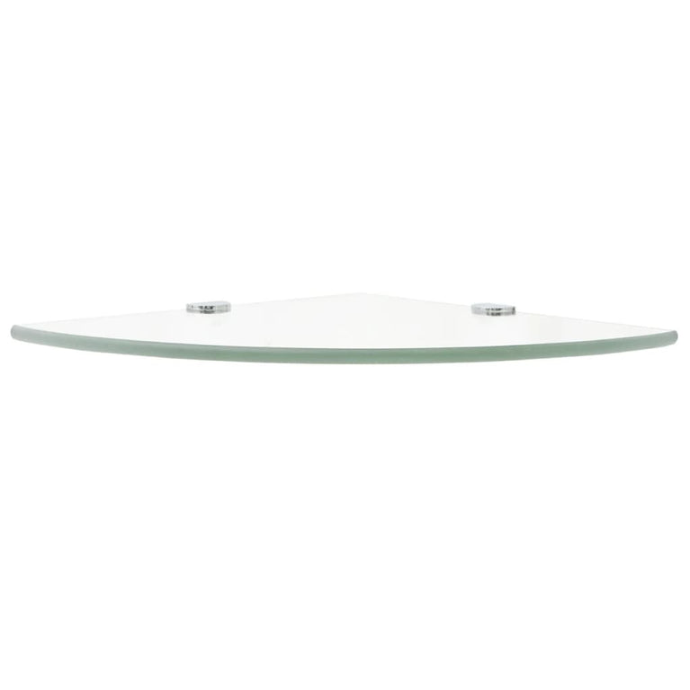 Hoekschap met chromen dragers transparant 25x25 cm glas