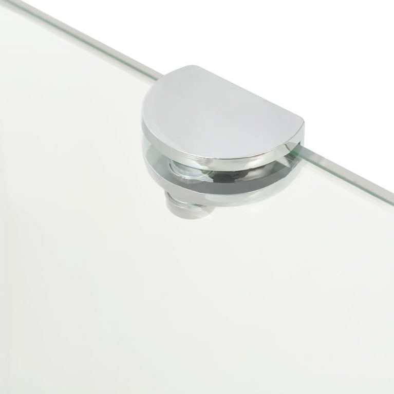 Hoekschap met chromen dragers transparant 25x25 cm glas