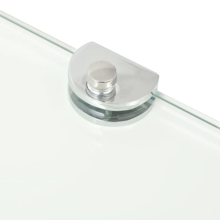 Hoekschap met chromen dragers transparant 35x35 cm glas MeubelReus