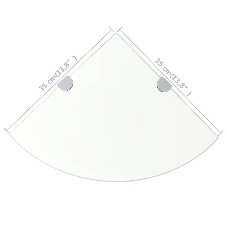 Hoekschap met chromen dragers transparant 35x35 cm glas MeubelReus