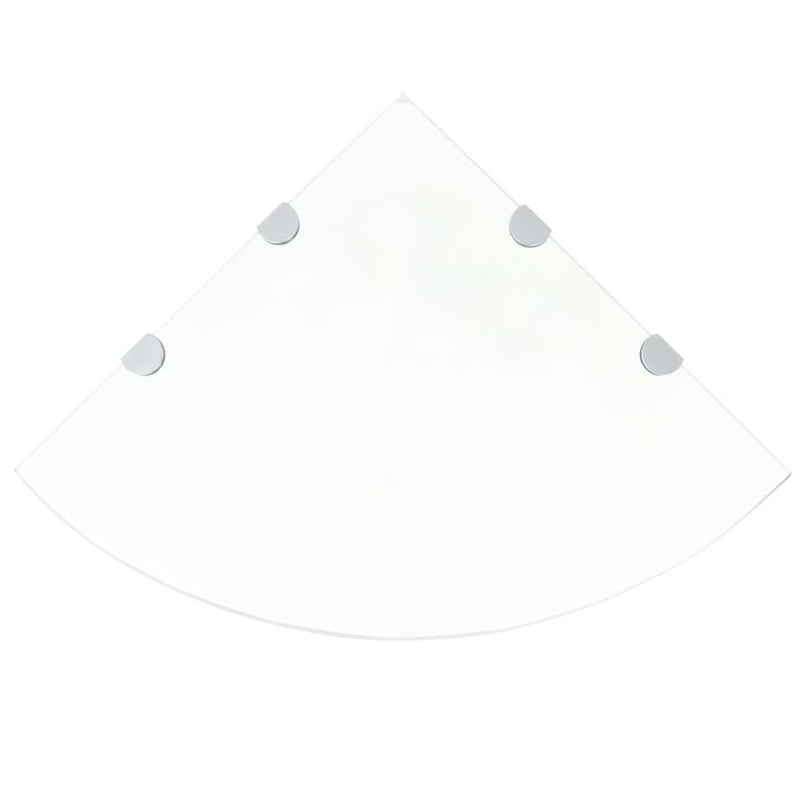 Hoekschap met chromen dragers transparant 45x45 cm glas MeubelReus