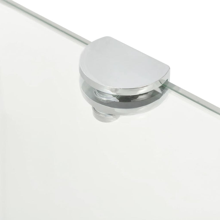 Hoekschap met chromen dragers transparant 45x45 cm glas MeubelReus