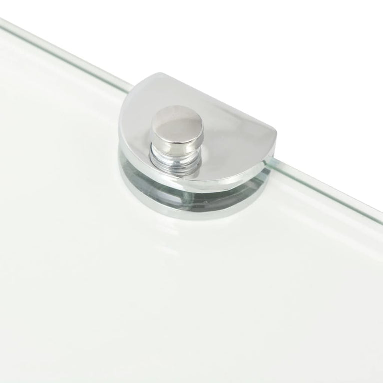 Hoekschap met chromen dragers transparant 45x45 cm glas MeubelReus