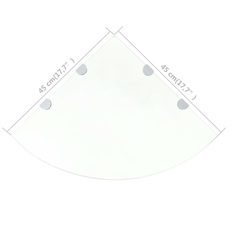 Hoekschap met chromen dragers transparant 45x45 cm glas MeubelReus