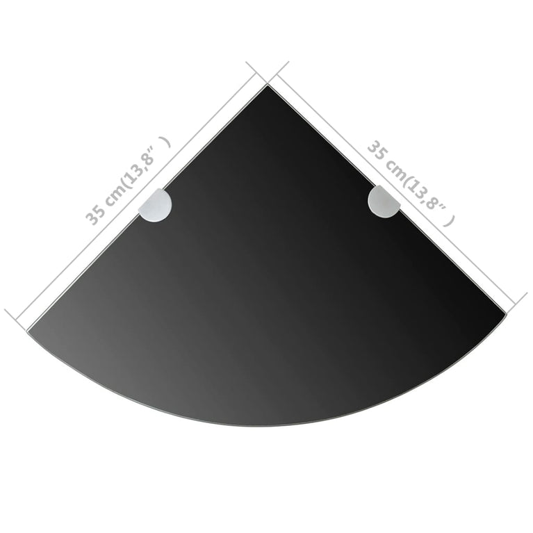 Hoekschap met chromen dragers zwart 35x35 cm glas MeubelReus
