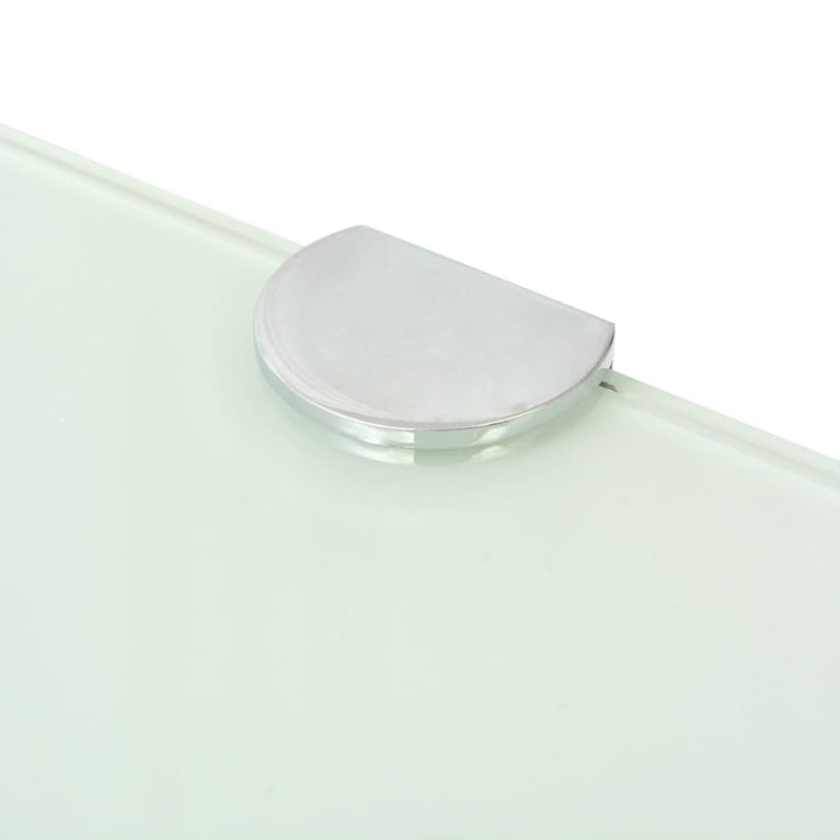 Hoekschap met chromen dragers wit 45x45 cm glas MeubelReus