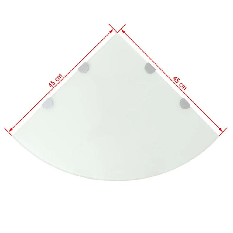 Hoekschap met chromen dragers wit 45x45 cm glas MeubelReus